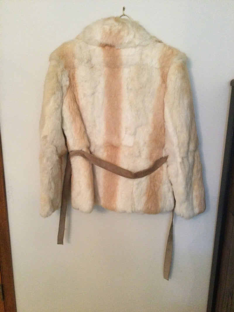 (A#) Rabbit Fur Coat Size Medium Vtg 80’s