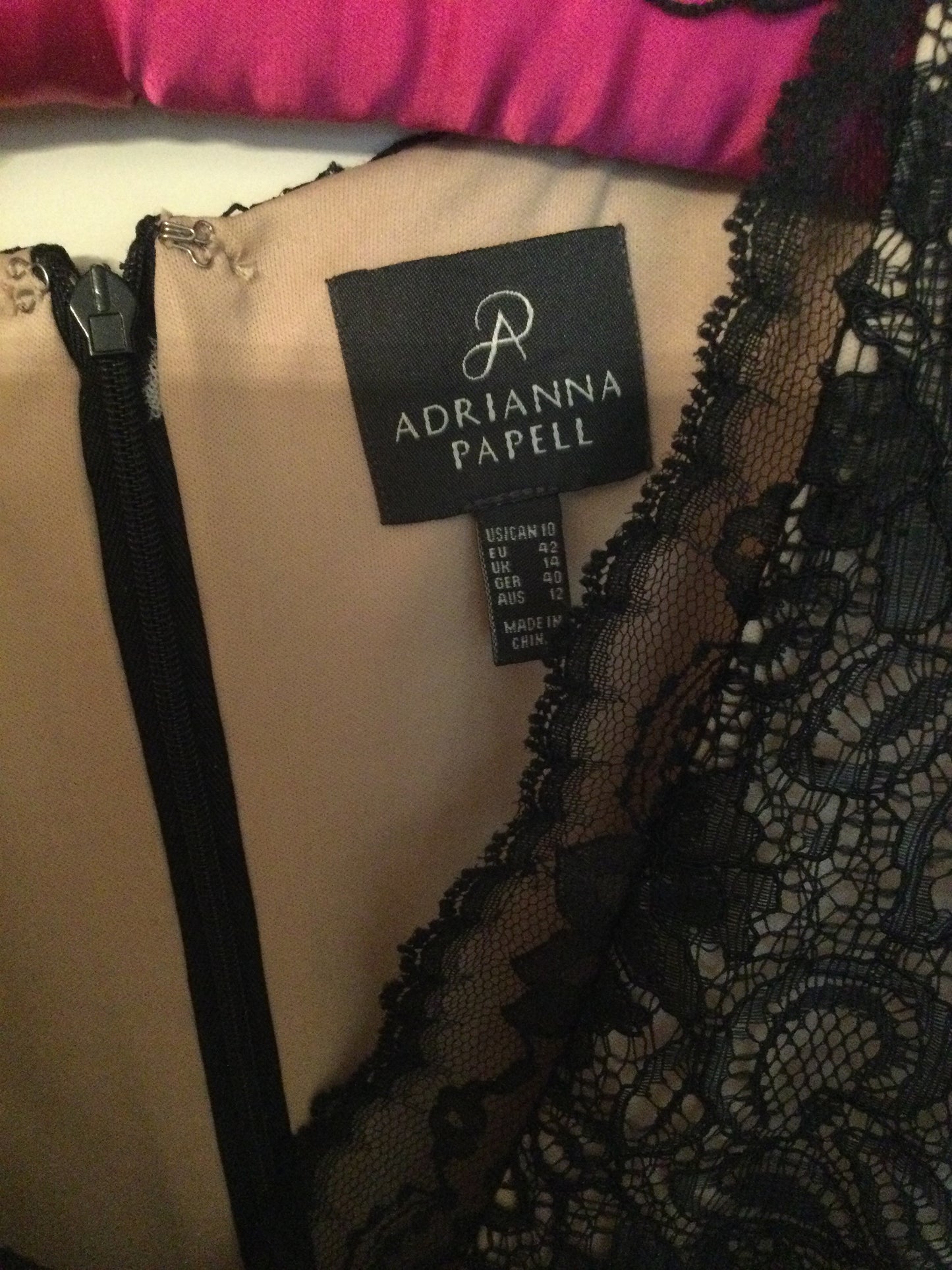 (AD#)Dress Size 10- Adrianna Papell Black Lace