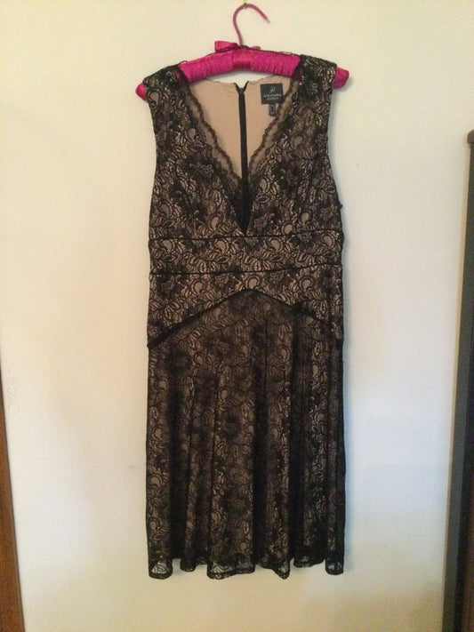 (AD#)Dress Size 10- Adrianna Papell Black Lace